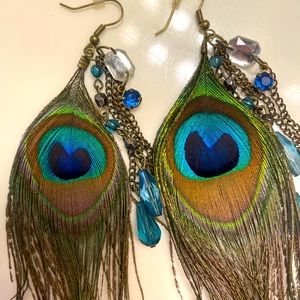 CHARMING CHARLIE Peacock-style earrings